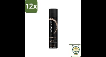 Syoss - Hold & Flex - Haarspray - Flexibele Fixatie - 300 ml - Voordeelverpakking - 12 stuks - Natuurlijke finish - Styling