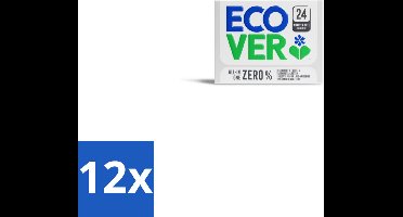 Ecover - Vaatwastabletten All-in-One Zero% - 24 Tabs - Voordeelverpakking - 12 stuks