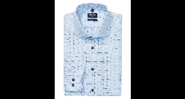 Olymp luxor modern fit overhemd print blauw