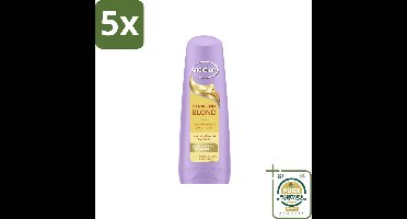 5 x Andrélon – Conditioner – Stralend Blond – 200 ml - Grootverpakking - Blond Haar Verzorging - Verhelderende Conditioner - Glans Voor Blond Haar - Highlights Verzorging - Macadamia-olie Conditioner