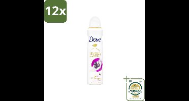 Dove – Deodorant Spray – Acai Berry & Waterlily – 150 ml - Voordeelverpakking - 12 stuks - Zweetvermindering - Geur