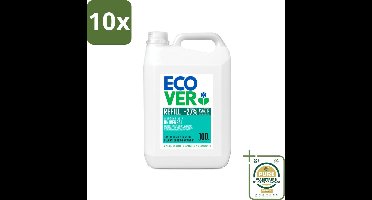 10 x Ecover - Vloeibaar wasmiddel - Universeel - Kamperfoelie & Jasmijn - 5 liter - 100 wasbeurten - Grootverpakking - Ecover Vloeibaar Wasmiddel - Plantaardig Wasmiddel - Biologisch Afbreekbaar - Duurzaam Wasmiddel - Vlekverwijderend Wasmiddel