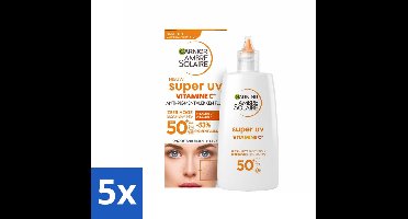Garnier - Ambre Solaire - UV Fluid - Super UV Vitamine C - Anti-Pigmentvlekken - SPF 50+ - 40 ml - Bulkverpakking - 5 stuks