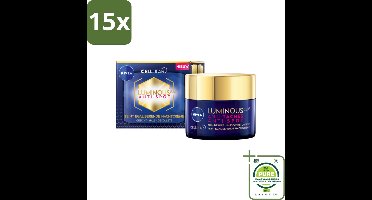 15 x NIVEA - Nachtcrème - CELLular LUMINOUS630 Tegen Vlekken - Egaliserend - Tegen pigmentvlekken - Met Hyaluronzuur - 50 ml - Grootverpakking - Nivea Anti-rimpel Crème - Nivea Nachtcrème - Anti-pigment Crème - Anti-vlek Crème - Hydraterende Crème