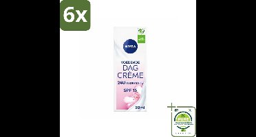 NIVEA - Essentials Dagcrème - Voedende Gezichtscrème - Voor droge huid - SPF 15 - Met Amandelolie - 50 ml - Voordeelverpakking - 6 stuks - NIVEA dagcrème - Voeden dagcrème
