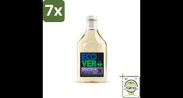 7 x Ecover Vloeibaar Wasmiddel Zwart & Donker - Limoen & Lotus 31 Wasbeurten 1,43 liter - Grootverpakking - Donkere Kleuren - Plantaardig Wasmiddel - Ecologisch Wasmiddel - Koud Wassen - Energiebesparing