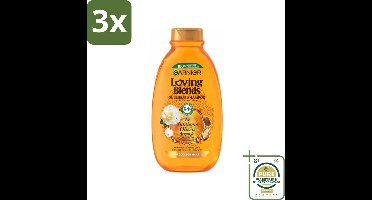 3 x Garnier Loving Blends Argan- en Cameliaolie Shampoo 300 ml - Grootverpakking - Shampoo Voor Droog Haar - Arganolie Shampoo - Cameliaolie Shampoo - Voedend Shampoo - Glanzend Haar