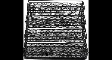 Uitbreidbaar kruidenrek met 4 lagen, stabiel metalen frame, afneembaar kruidenplankje voor op het aanrecht in kasten