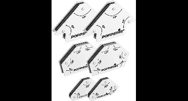 Poppstar Welding magnet (welding angle adhesive force 2x 4 kg - 45/90/135°, 2x 11.3 kg - 30/45/60/75/90/135°, 2x 11.3 kg - 45/90/135°), set of 6, white