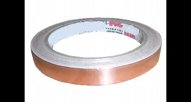 Geleidende koperfolietape 12 mm x 16,5 m - 0,066 mm dik