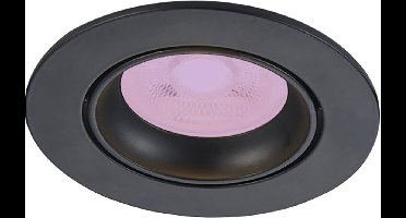 Inbouwspot Menno met Philips HUE White and Color - spot - Zwart - rond - Voor binnen / woonkamer / keuken / slaapkamer - IP20 - GU10 - Buitendiameter: 85MM - boorgat: 70-76MM - min. Inbouwdiepte: 70MM