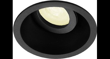 Inbouwspot Frans met Philips HUE White - inbouwspot - Zwart - rond verdiepte spot - Voor binnen / woonkamer / keuken / slaapkamer - IP20 - GU10 - Buitendiameter: 93MM - boorgat: 80-84MM - min. Inbouwdiepte: 90MM