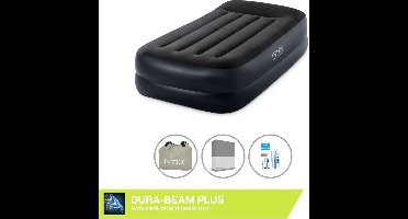 Intex Luchtbed - 1-Persoons - 99 x 191 x 42 cm - Blauw - Inclusief pomp - Hoeslaken en Reparatieset