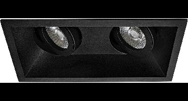 Premium Inbouwspot Ido Zwart Verdiepte dubbele spot Extra Warm Wit (2700K) Met Philips LED