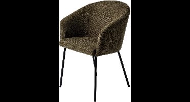 Eetkamerstoel Stof Groen - 59x57x80cm - Gewicht 14kg - Set van 2