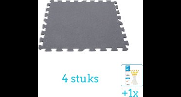 Intex Zwembadtegels - 50x50 cm - (8 Stuks per verpakking) - Grijs - 4 stuks - Voordeelverpakking - Inclusief WAYS Testrips (1 stuks)