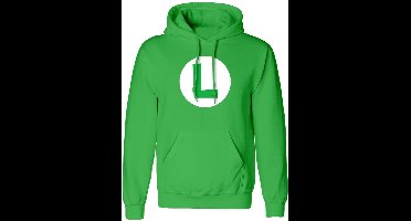 Super Mario Luigi Badge Heren Trui met capuchon - groen - XXL