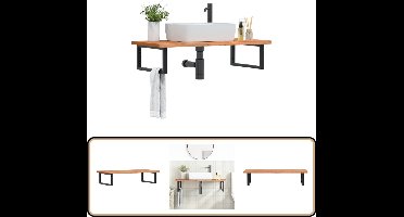 vidaXL Badkamer wandschap massief beukenhout