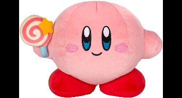 Tomy Kirby Mocchi-Mocchi Mega Knuffel Figure Kirby met invincible Magic Toverstaf / Toverstok 33 cm Knuffeles