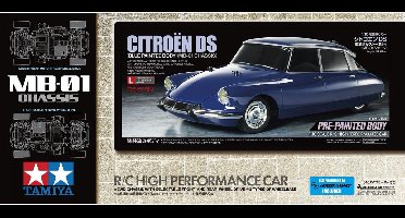 Tamiya Modelbouwpakket Militaire voertuigen - 47502 RC Citroën DS - MB-01 - met Blauwe Body - Auto RC Plastic - 1:10 - Modelbouw