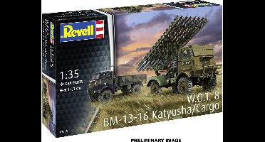 Revell Modelbouwpakket Auto - 63338 Fordson - BM-13-16 op WOT8 Katyusha/Cargo - Militaire Truck - Model Set Plastic - 1:35 - Modelbouw