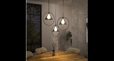 Hanglamp 3L ring getrapt tapse kap (G9) - Smoke grey glas