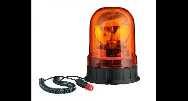 Zwaailamp oranje 12V/24V magneetvoet en sigaretten aansluiting