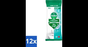 Dettol - Antibacteriële Multi-reinigingsdoekjes - Ocean - Biologisch Afbreekbaar - 110 stuks per verpakking - Voordeelverpakking - 12 stuks