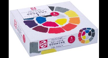 Gouache Extra Fijn Mengset plakkaatverf 5x20ml tubes multicolor.