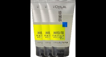 L'Oréal Paris Studio Line Invisi Fix 24H Clear & Clean Gel Strong - 3 x 150 ml - Voordeelverpakking