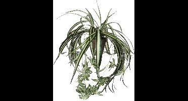 Mica Decorations Kunstplant - graslelie - groen - in pot - 45 cm - hangplanten