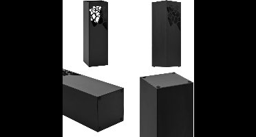 vidaXL Parapluhouder stenen staal zwart - Paraplubak - Paraplubakken - Paraplustandaard - Paraplustandaards