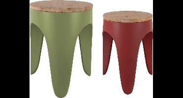 Leitmotiv - Kruk Set Double Funky - Army green & red ochre