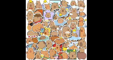 50 stuks schattige dierenstickers - capibara - esthetisch stickerset voor scrapbooking en laptops .