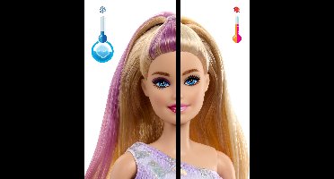 Barbie Uitpakparty Dierenverjaardag - Barbiepop met paarse highlights