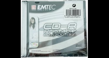 Emtec CD-R 80 min, 52x SLIM printable 10-pack