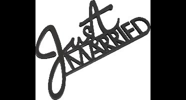 Ginger Ray - Ginger Ray - Zwarte houten tafelbordjes “Just Married“ - 7 x 12 cm