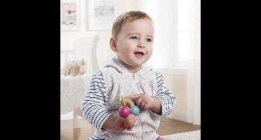 EverEarth Little Blue Star - Grijpring - Houten babyspeelgoed - Motoriek speelgoed - Bel speelgoed - Babyvaardigheden