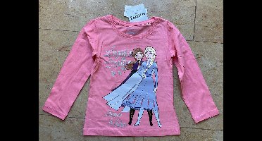 Disney Frozen Shirt - Lange Mouw - Roze - Maat 98