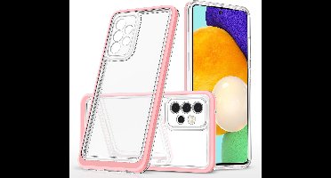 Hoesje Geschikt Voor Samsung Galaxy A72 5G hoesje transparant cover met bumper Rose Goud - Ultra Hybrid hoesje Hoesje Geschikt Voor Samsung Galaxy A72 5G case
