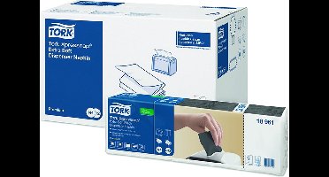 Tork Xpressnap disp.servet, zwart, 2Lgs 1/2 vouw, 21,3x16,5 cm ds à 8000 stk