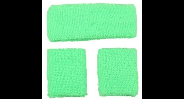 Zweetbanden set in neon groen