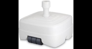 Pro Garden Parasolvoet - vulbaar tot 70 kg - 45L - vierkant - wit - kunststof - parasols tot 400 cm