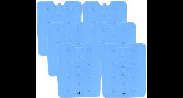 Excellent Houseware Koelelement Ice Pack - 6x - blauw - plat - polyethyleen - 900 gram - 32 x 25 x 1 cm - schijf