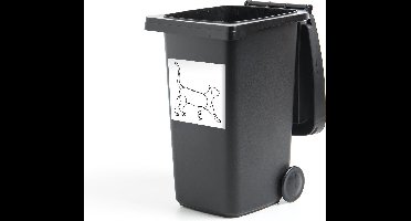 Container sticker Kat - Zwart - Line art - 40x40 cm - Kliko sticker