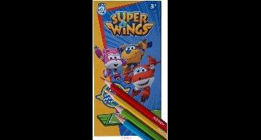 Super wings kleurpotloden 12 stuks+ GRATIS stickervel