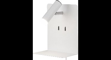 LED Wandlamp - Torna Elonant - 6W - Warm Wit 3000K - USB Oplaadfunctie - Mat Wit - Aluminium