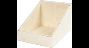 Creotime - Display Doos - Presentatie Box - Triplex Hout - Hoogte achterkant: 12cm - Hoogte voorkant: 4cm - Diepte: 19,5 cm - Breedte: 15cm - 1 stuk