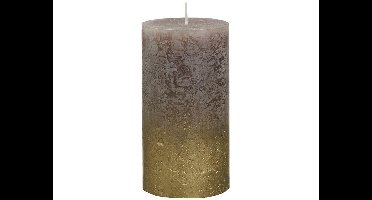 Metallic Rustieke stompkaars Fading goud 130/68 Taupe