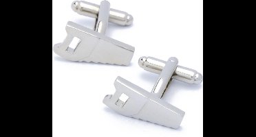 Manchetknopen - Houtzaag Zilverkleurig